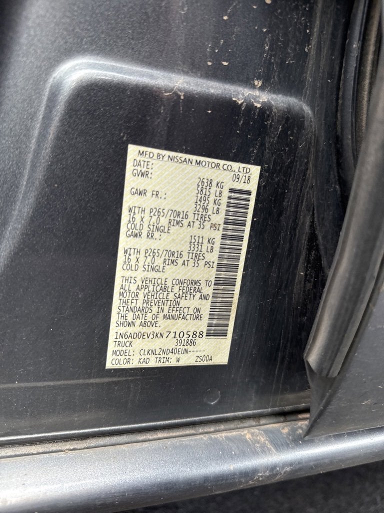 2019 Nissan Frontier SV