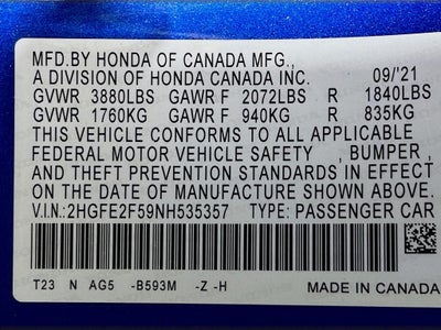 2022 Honda Civic Sport Sedan