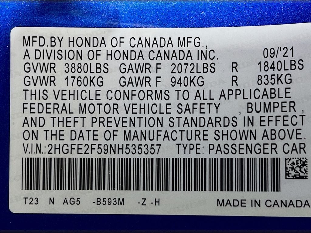 2022 Honda Civic Sport Sedan