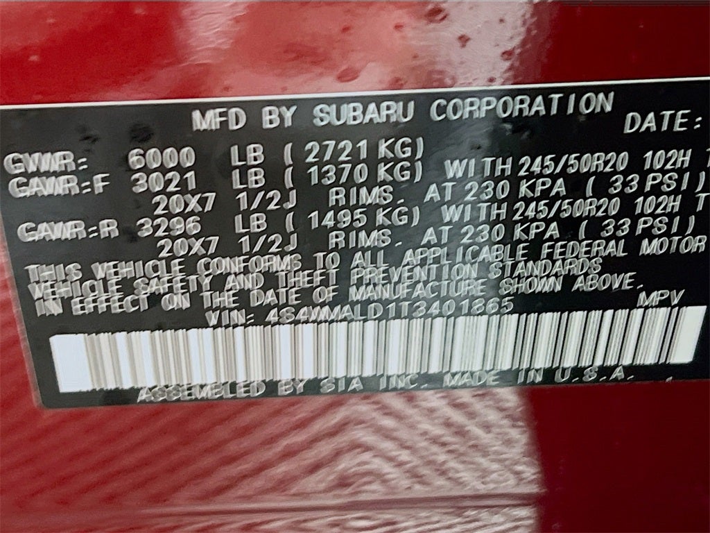 2026 Subaru ASCENT Onyx Edition Touring 7-Passenger