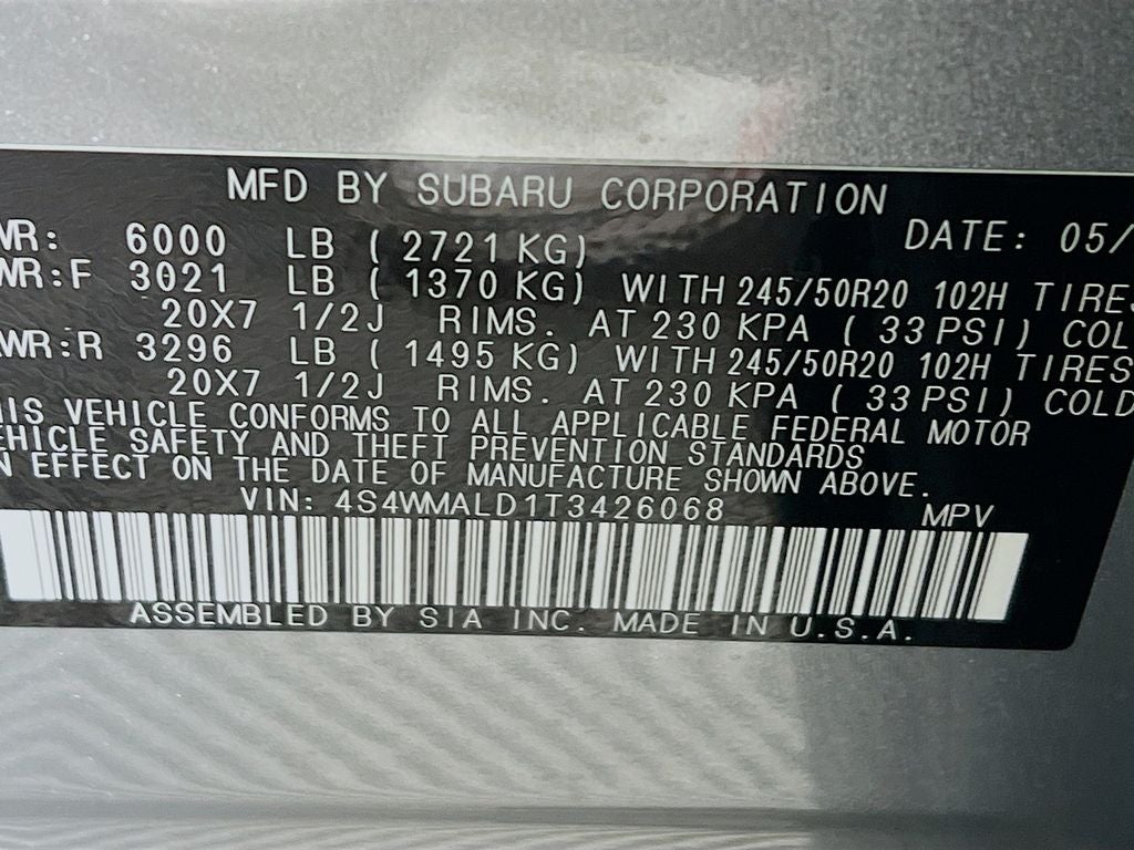 2026 Subaru ASCENT Onyx Edition Touring 7-Passenger