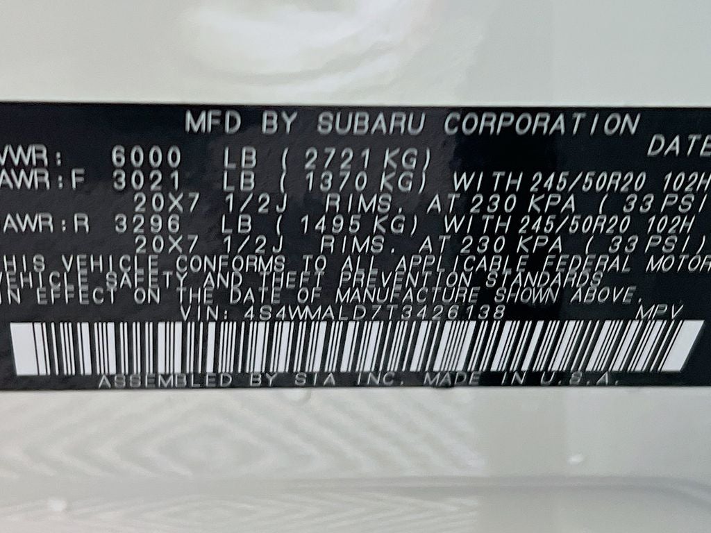 2026 Subaru ASCENT Onyx Edition Touring 7-Passenger