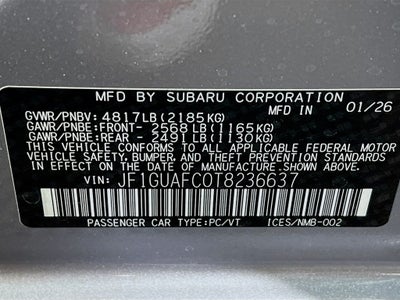 2026 Subaru IMPREZA Sport