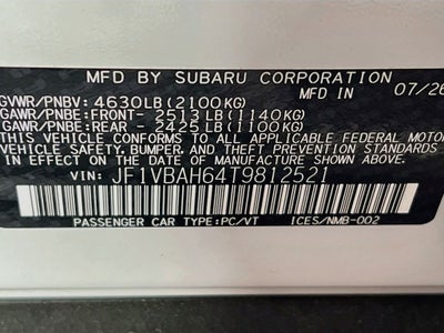 2026 Subaru WRX Base