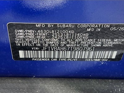 2026 Subaru WRX Premium