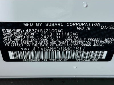 2026 Subaru WRX Limited