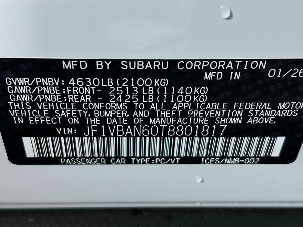 2026 Subaru WRX Limited