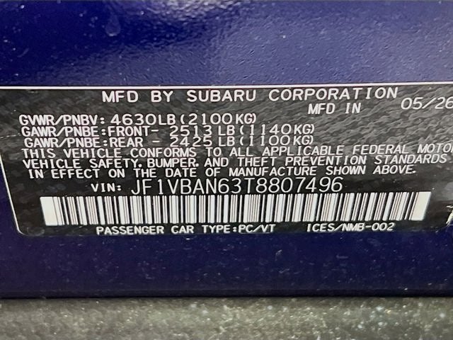 2026 Subaru WRX Limited