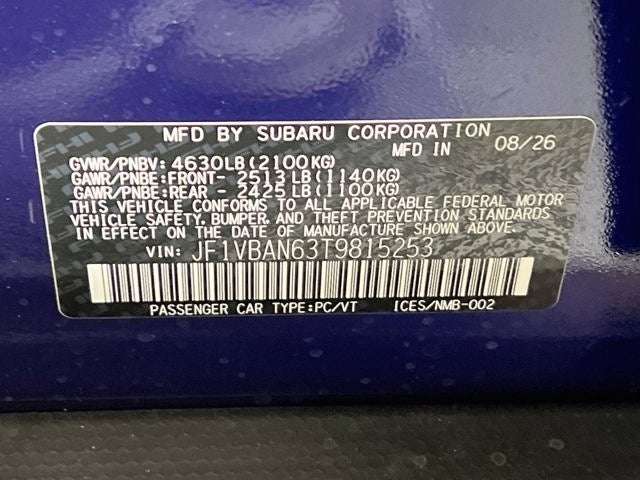 2026 Subaru WRX Limited