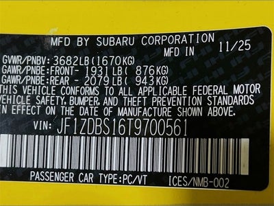 2026 Subaru BRZ Series. Yellow