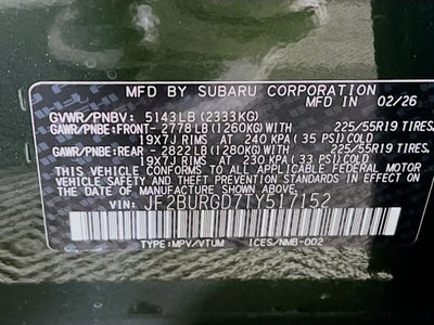 2026 Subaru OUTBACK Limited XT