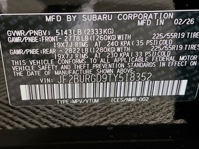 2026 Subaru OUTBACK Limited XT