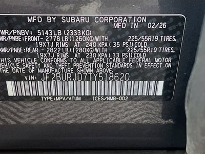 2026 Subaru OUTBACK Touring XT