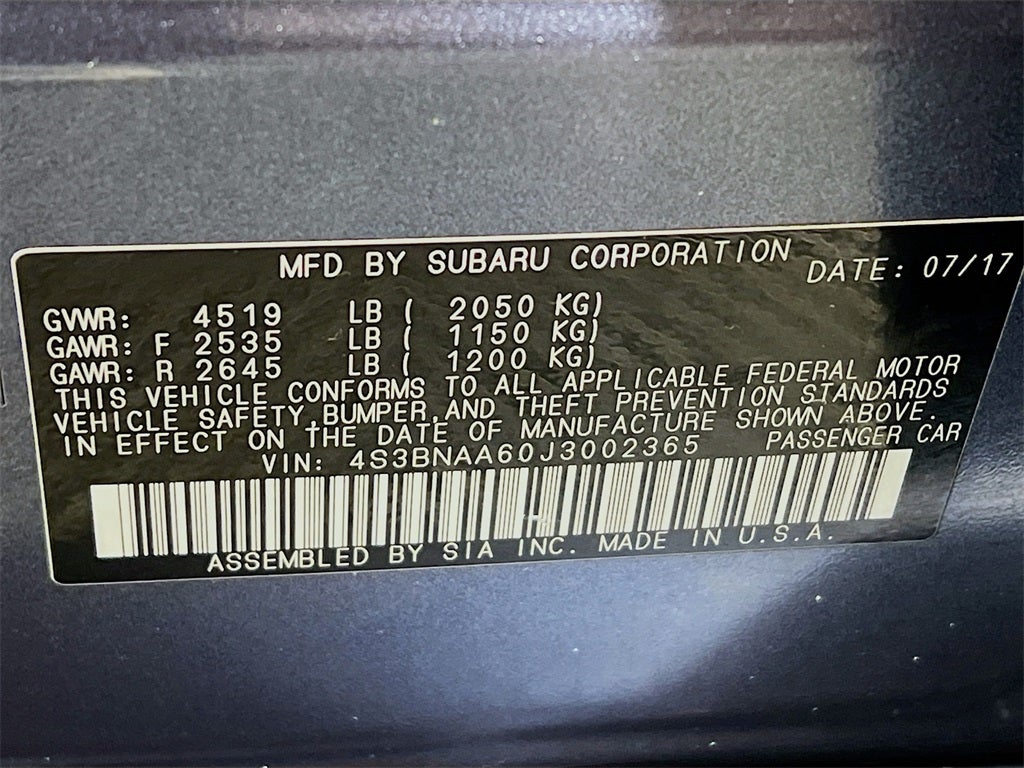 2018 Subaru Legacy 2.5i