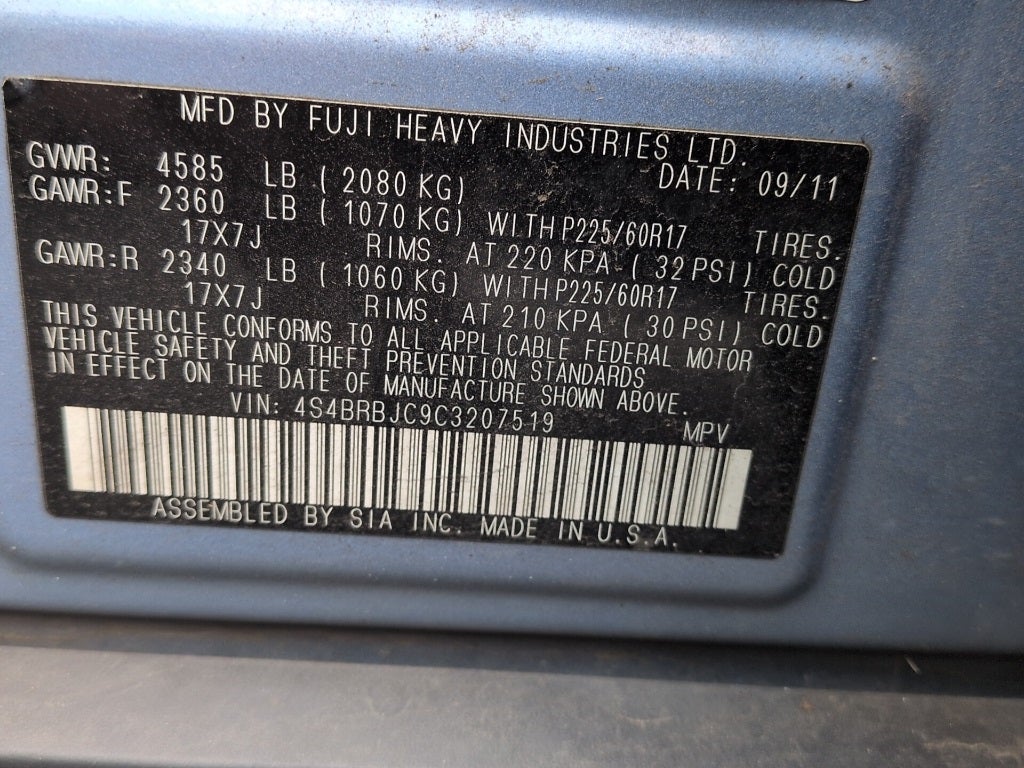 2012 Subaru Outback 2.5i Limited