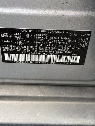 2019 Subaru Outback 2.5i