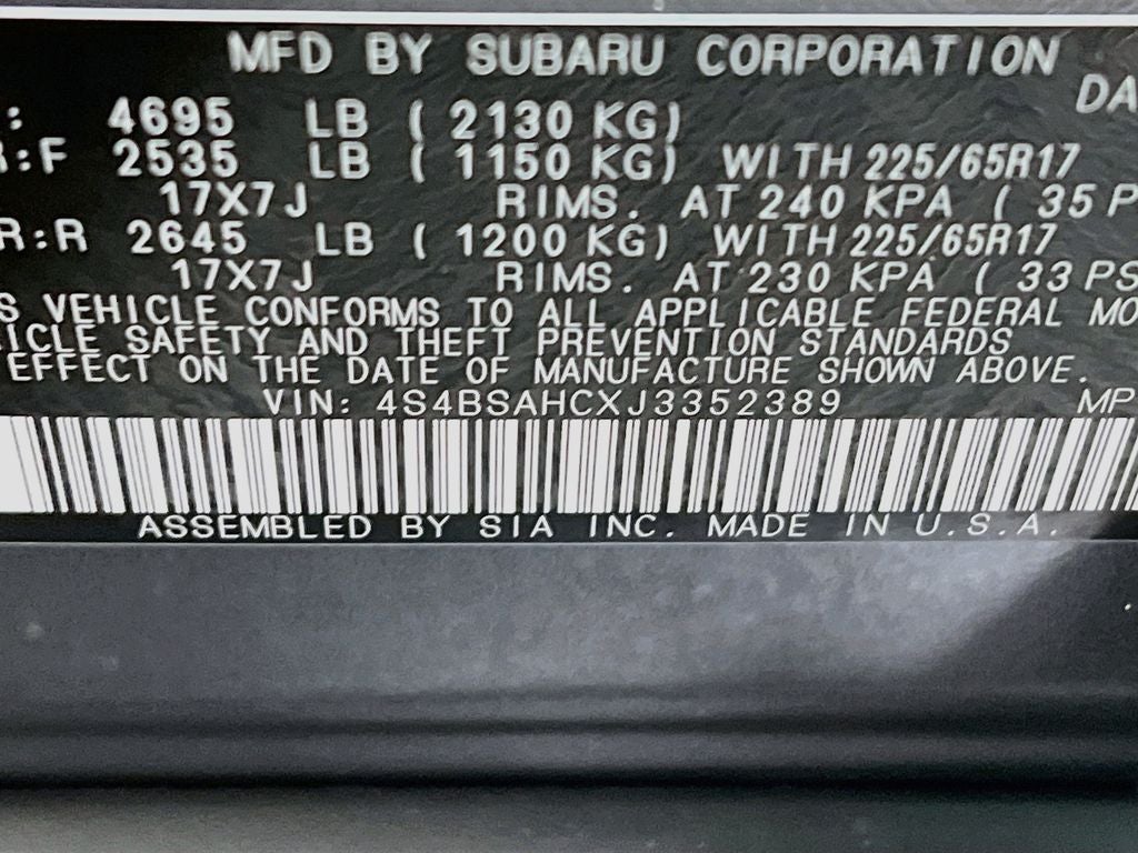 2018 Subaru Outback 2.5i Premium