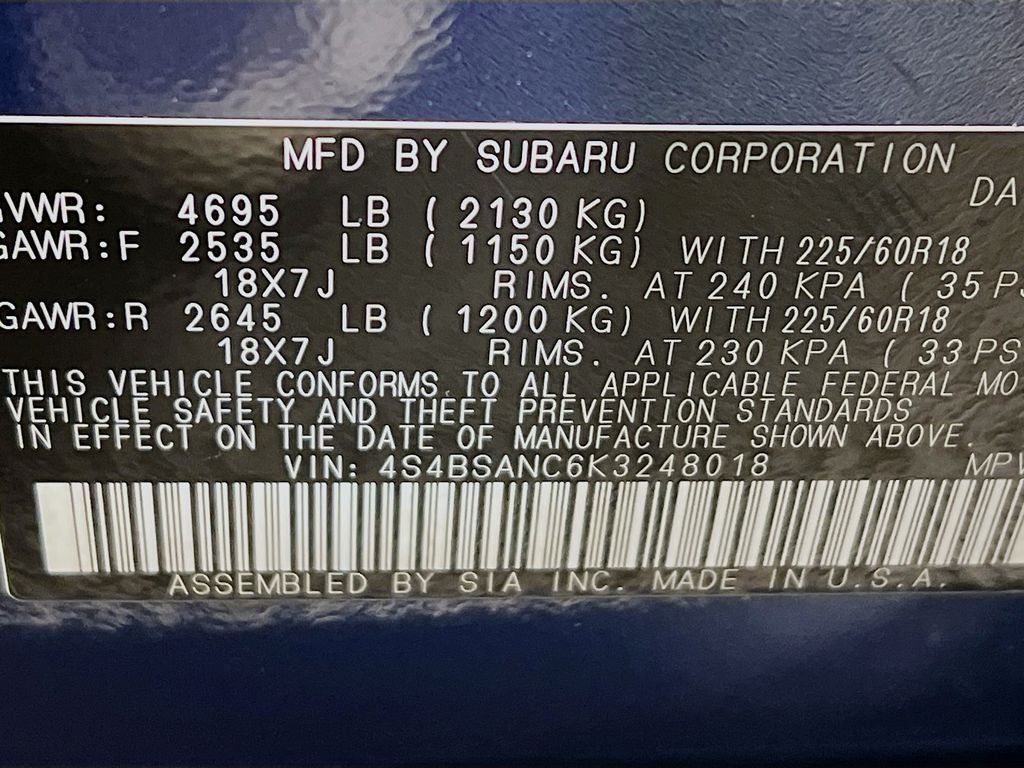 2019 Subaru Outback 2.5i Limited