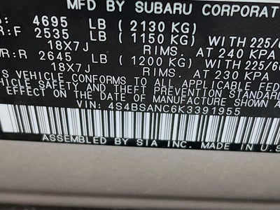 2019 Subaru Outback 2.5i Limited