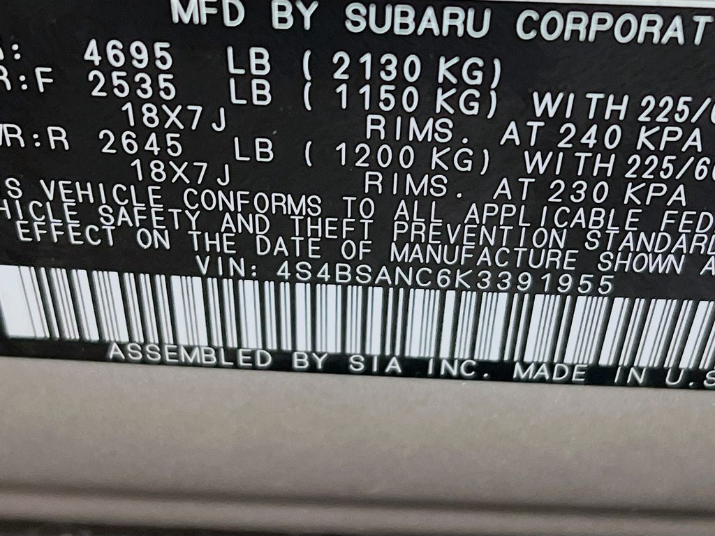 2019 Subaru Outback 2.5i Limited