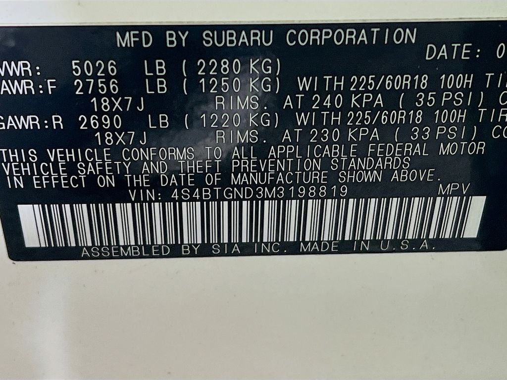 2021 Subaru Outback Limited XT