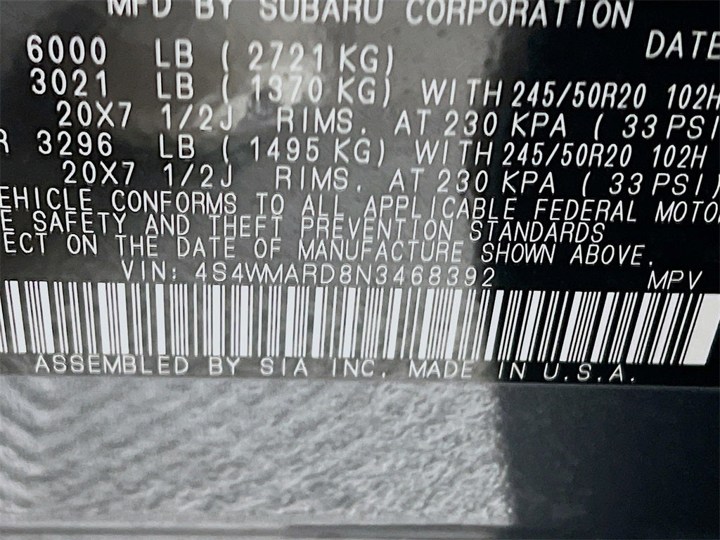 2022 Subaru Ascent Touring