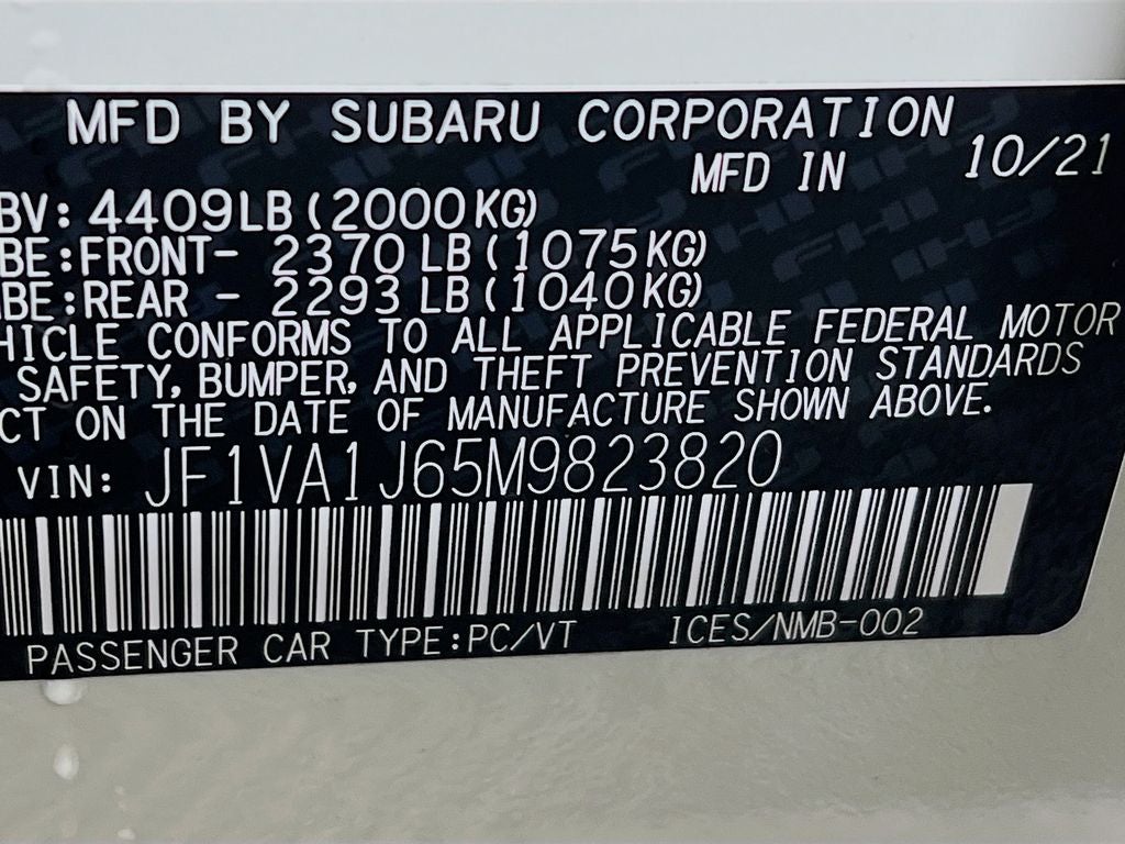 2021 Subaru WRX Limited