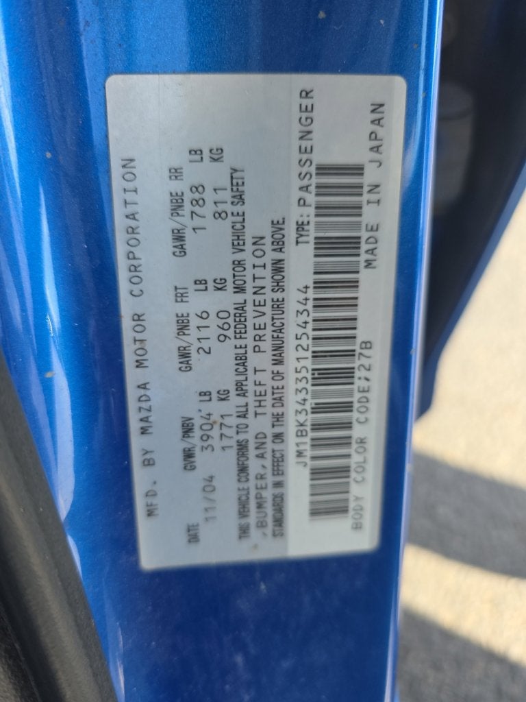2005 Mazda Mazda3 s Base