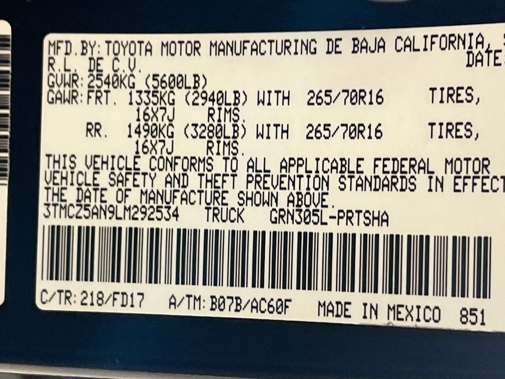2020 Toyota Tacoma TRD Off-Road V6