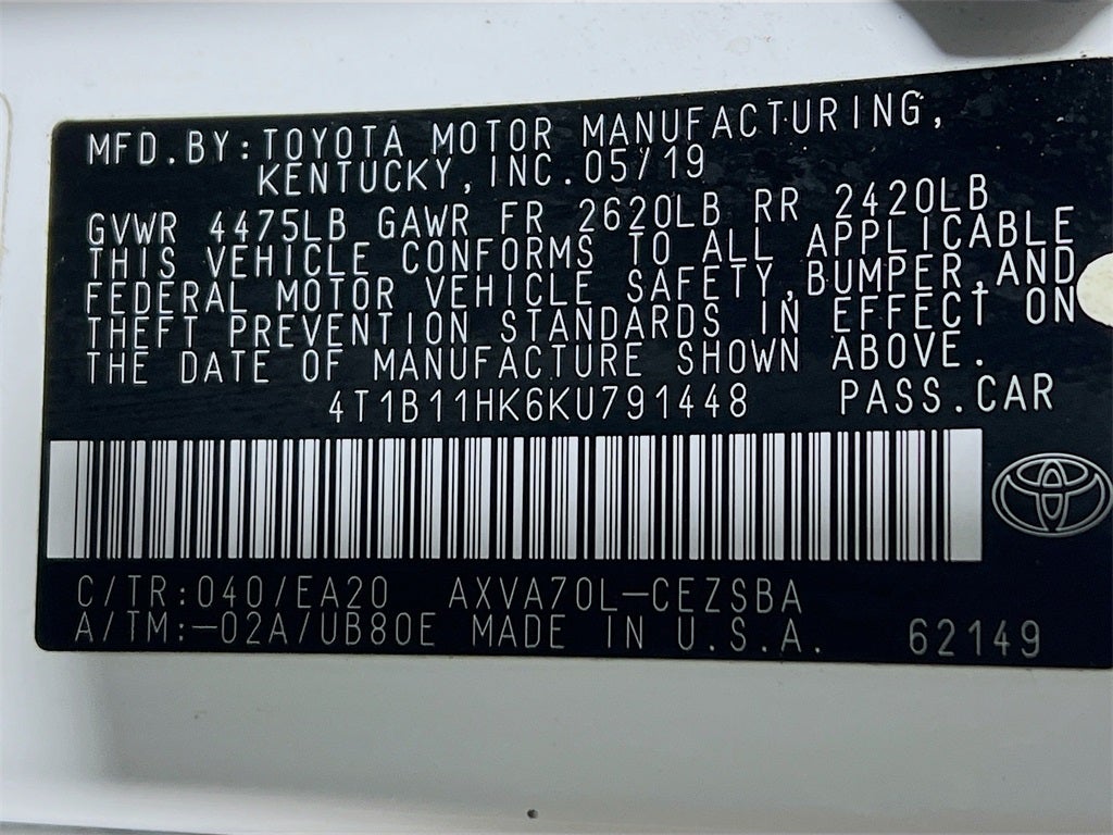 2019 Toyota Camry SE