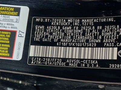 2016 Toyota Camry SE