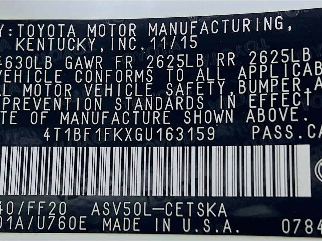 2016 Toyota Camry SE