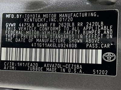 2020 Toyota Camry SE