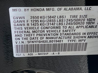 2020 Honda Pilot Touring 7 Passenger