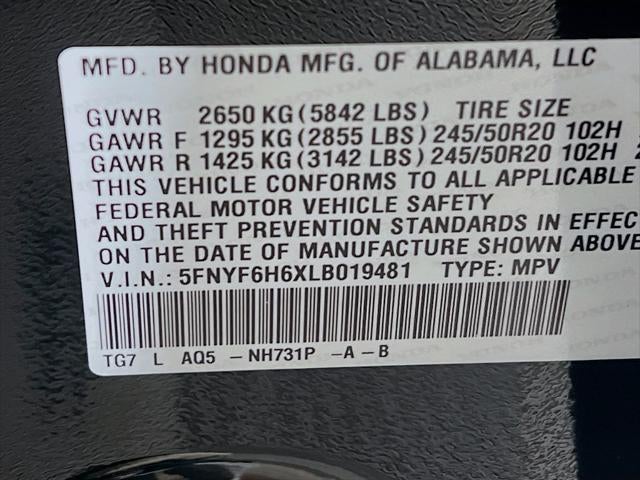 2020 Honda Pilot Touring 7 Passenger