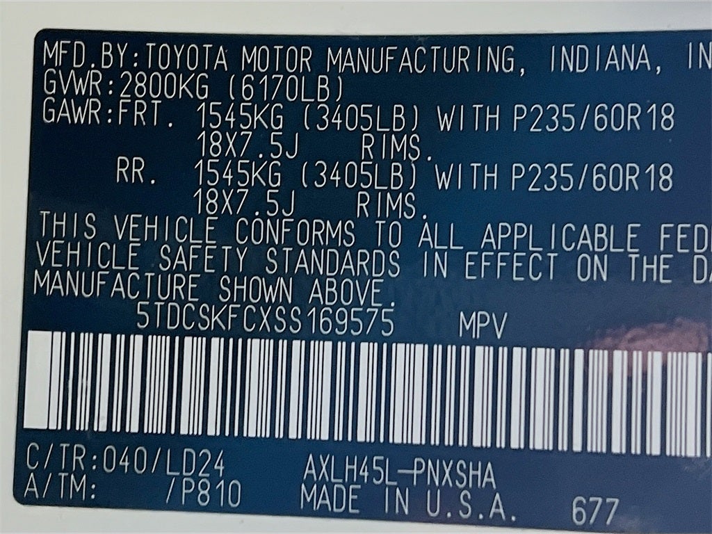 2025 Toyota Sienna XSE 7 Passenger
