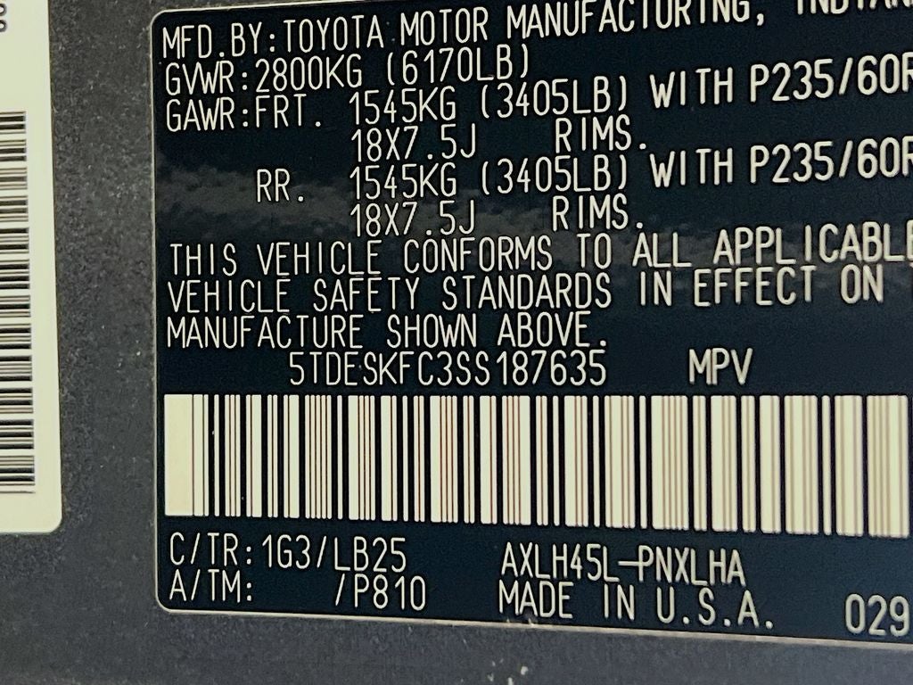 2025 Toyota Sienna Platinum 7 Passenger