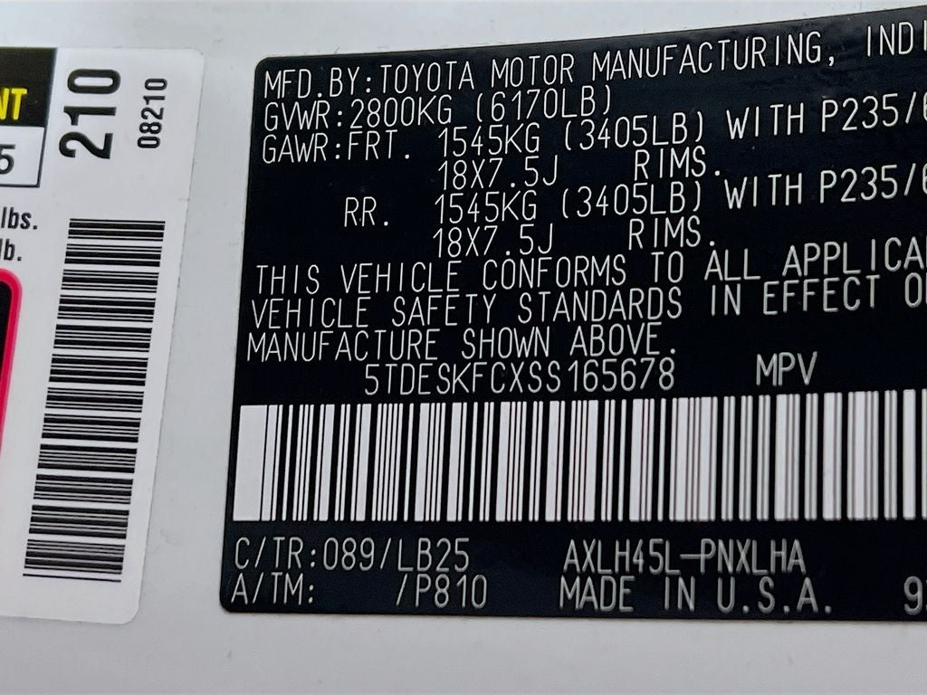 2025 Toyota Sienna Platinum 7 Passenger