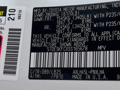 2025 Toyota Sienna Platinum 7 Passenger