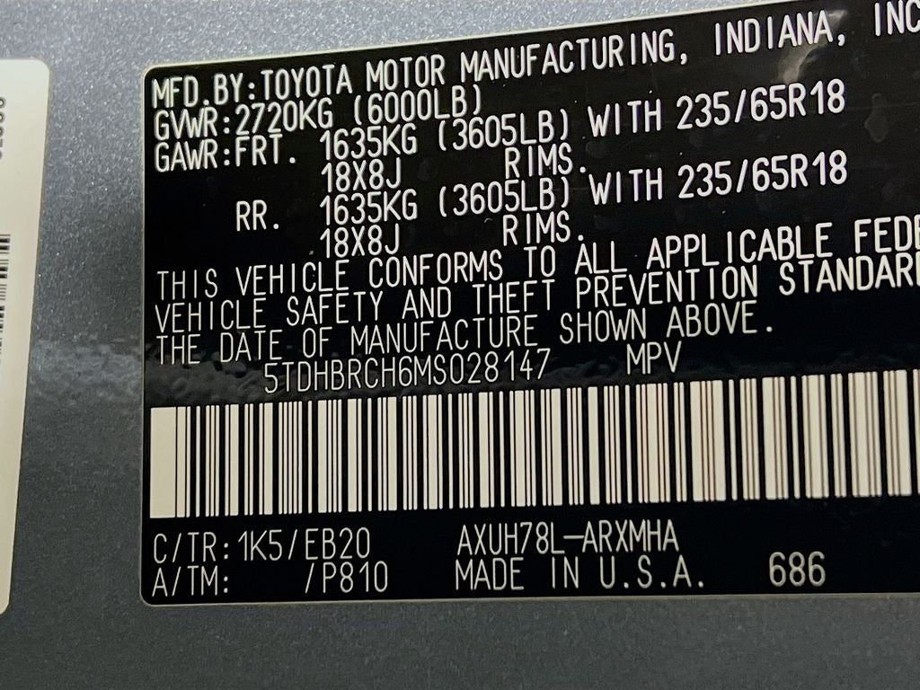 2021 Toyota Highlander Hybrid XLE