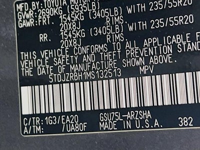 2021 Toyota Highlander XSE