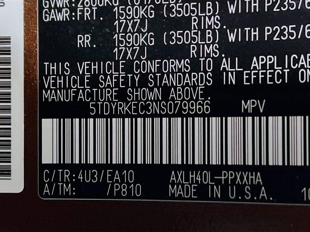 2022 Toyota Sienna XLE 8 Passenger