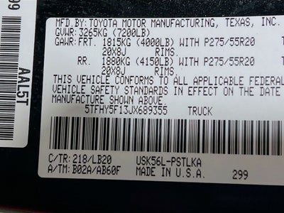 2018 Toyota Tundra Limited CrewMax