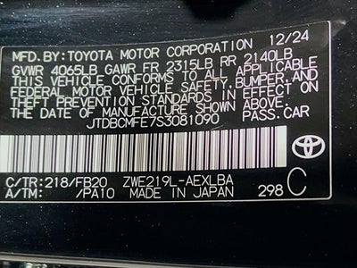 2025 Toyota Corolla Hybrid LE