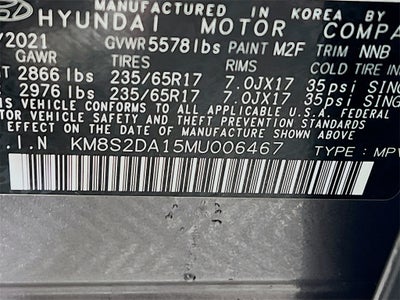 2021 Hyundai Santa Fe Hybrid Blue