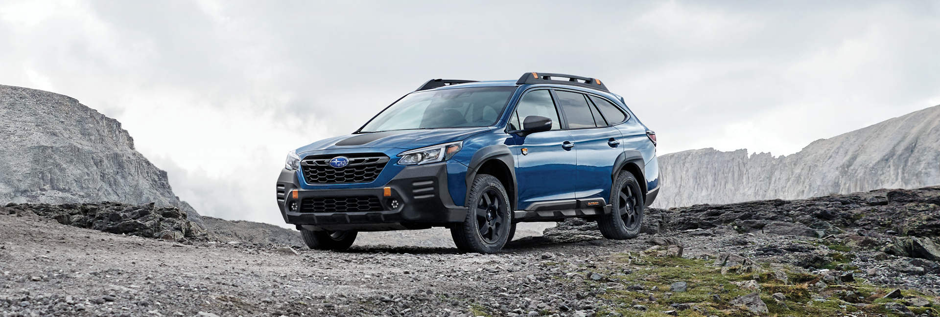 A 2023 Outback Wilderness parked in the mountains. | Royal Moore Subaru in Hillsboro OR