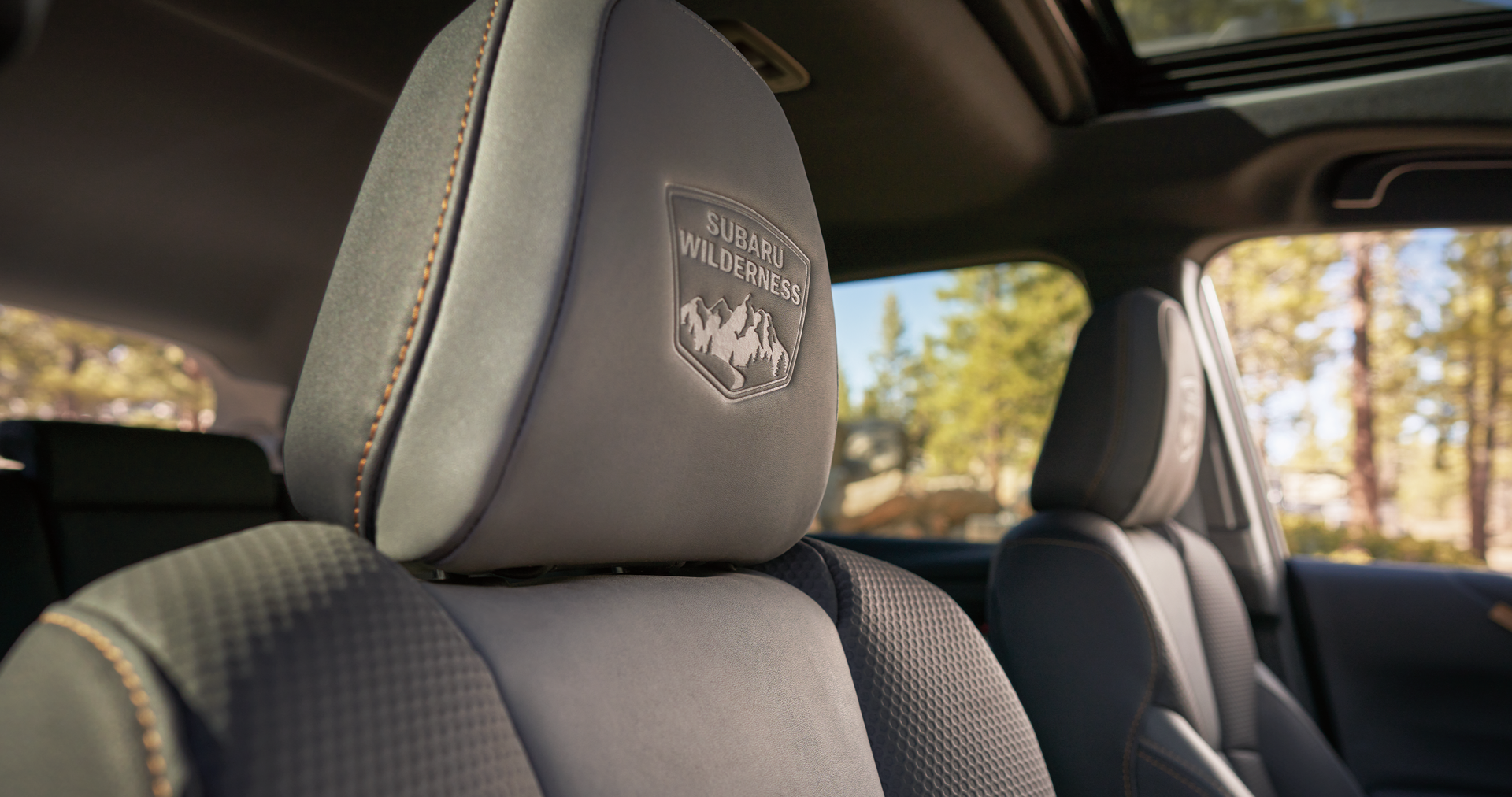 A close-up of the StarTex® water-repellent upholstery on the 2023 Outback Wilderness. | Royal Moore Subaru in Hillsboro OR