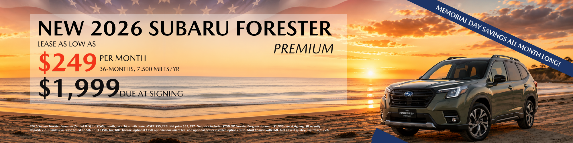 2026 Forester Premium Lease Special at Royal Moore