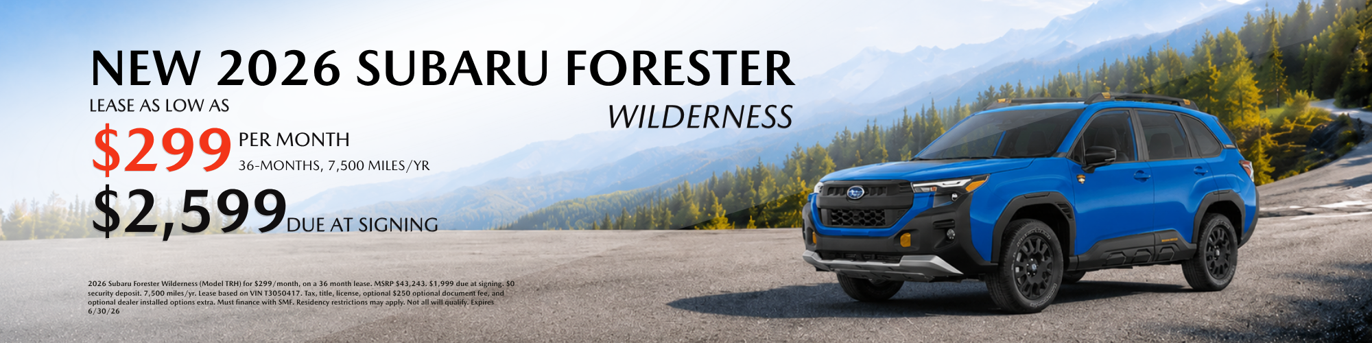 2026 Forester Wilderness Lease Special at Royal Moore