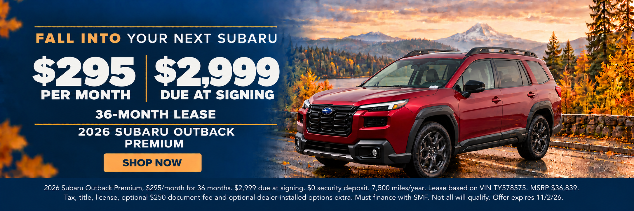 2026 Outback Premium Lease Special at Royal Moore